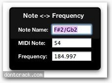 Jacklin Studios Note Frequency Calculator